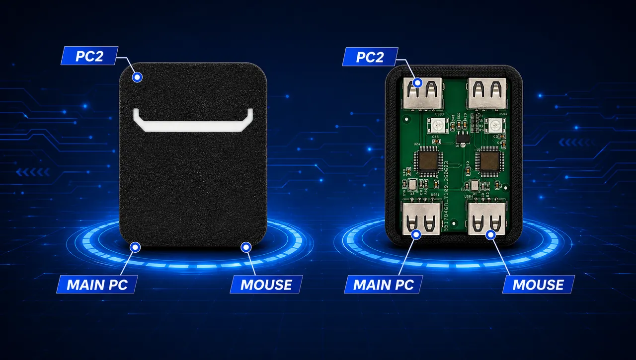 YSC 8K 接线——顶部 PC2 口，底部 MAIN PC 口与 MOUSE 口